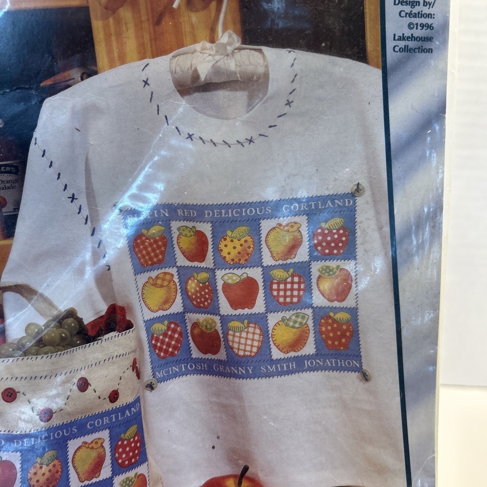 Plaid Iron On Soft Transfer Patchwork Apples 58005 1996 Vintage Grandmacore - Picture 2 of 7